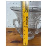 Clear Glass Urn with Dual Handles