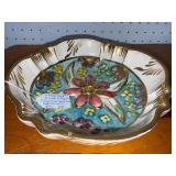 Vintage Hand-Painted Majolica Bowl, Quaregnon Belgium