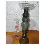 Vintage Glassware Collection: Bowl, Plate, & Candlesticks