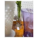 Assorted Vase and Decorative Lot: Glass, Milk Glass, Metal