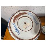 Vintage Hand-Thrown Ceramic Striped Kettle - Signed