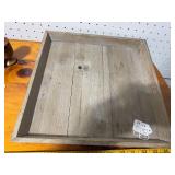 Hand-Carved Wooden Toothpick Holders and Rustic Wooden Tray Set