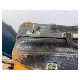 Vintage Black Leather Briefcase with Buckle Clasps