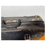 Vintage Black Leather Briefcase with Buckle Clasps