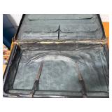 Vintage Black Leather Briefcase with Buckle Clasps