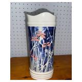 Decorative Ceramic Vase with Blue and Pink Design