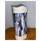Decorative Ceramic Vase with Blue and Pink Design