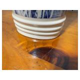 Decorative Ceramic Vase with Blue and Pink Design