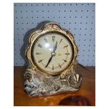 Vintage United Self Starting Electric Clock with Decorative Base