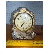 Vintage United Self Starting Electric Clock with Decorative Base