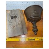 Rustic Owl Wooden Wall Art & Decorative Wall Sconce Set