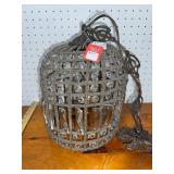 Vintage Crystal Pendant Chandelier with Ornate Metalwork