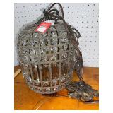 Vintage Crystal Pendant Chandelier with Ornate Metalwork