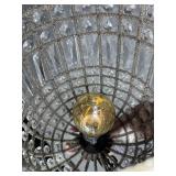 Vintage Crystal Pendant Chandelier with Ornate Metalwork