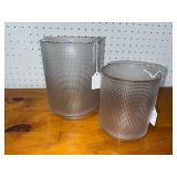 Pair of Textured Glass Shades/Vases with Unique Pattern