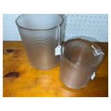 Pair of Textured Glass Shades/Vases with Unique Pattern