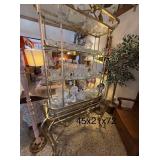 Vintage Brass & Glass Display Shelf - - Contents not included