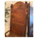 Vintage Wooden Hall Tree with Bench and Carved Detailing