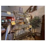 Vintage Brass & Glass Display Shelf - - Contents not included