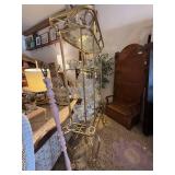 Vintage Brass & Glass Display Shelf - - Contents not included