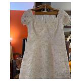 Vintage Museum Quality Preserved Wedding Gown with Lace Detail - Size 10 but fits closer to size 8