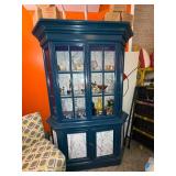 Handpainted Bold China Cabinet - Contents not included.
