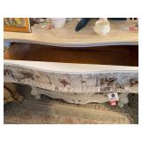 Artistic Script Design Painted Bombay Dresser with Ornate Handles