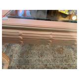 Vintage Pink Glass Top Coffee Table with Carved Legs