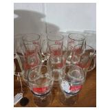 Set of 8 Vintage Schmidt Beer Glass Mugs and Goblets