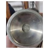 Pewter Goblet and Ornate Pewter Vase Set by Reichs-Zinn