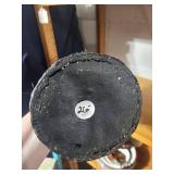 Textured Black Ceramic Vase with Tree Bark Design, 10 Inch