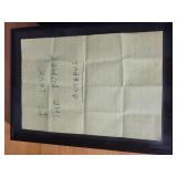 Framed Handwritten Notes with TruGuard UV Protection
