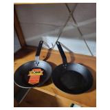 Set of 2 Lodge Seasoned Steel 8 Inch Skillets