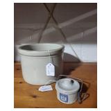 2-Piece Stoneware Set with Crock and Kaukauna Klub Lidded Cheese Container