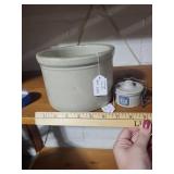2-Piece Stoneware Set with Crock and Kaukauna Klub Lidded Cheese Container