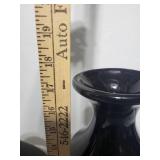Black Ceramic Table Lamp and Large Vase Set