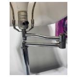 Adjustable Chrome Table Lamp with Fabric Shade