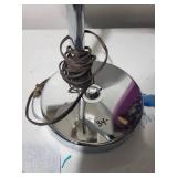 Adjustable Chrome Table Lamp with Fabric Shade