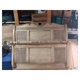 Vintage Bedroom Set with Carved Mirror Dresser and Headboard