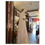 Vintage Museum Quality Preserved Wedding Gown with Lace Detail - Size 10 but fits closer to size 8