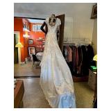 Vintage Museum Quality Preserved Wedding Gown with Lace Detail - Size 10 but fits closer to size 8