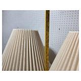 Pair of Vintage Ceramic Table Lamps with Pleated Fabric Shades