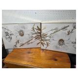 Set of 2 Floral Canvas Paintings with Gold Accents