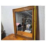 Rustic Bamboo-Style Framed Mirror with Natural Finish