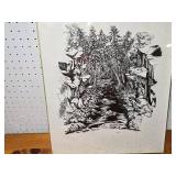 Black and White Art Print Signed 