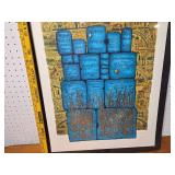Colorful Signed Art Print with Intricate Designs