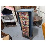 Hand-Painted Floral Jewelry Armoire with Multiple Drawers