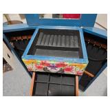 Hand-Painted Floral Jewelry Armoire with Multiple Drawers