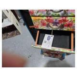 Hand-Painted Floral Jewelry Armoire with Multiple Drawers