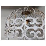 Vintage Wrought Iron Chandelier with Ornate Design